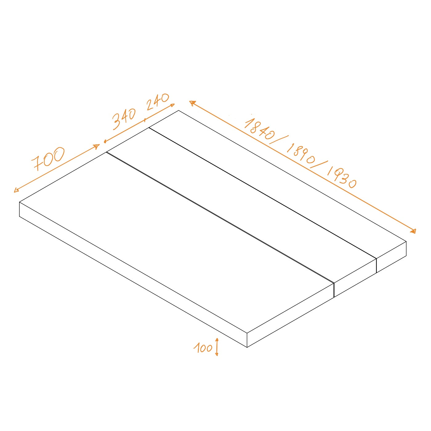 Materasso Van Nom modulare per camper van con schiuma ad alta densità 10 cm e rivestimento sfoderabile, configurabile come letto o divano.