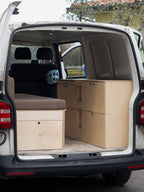modulo van storage xl e divano letto a pettine per van