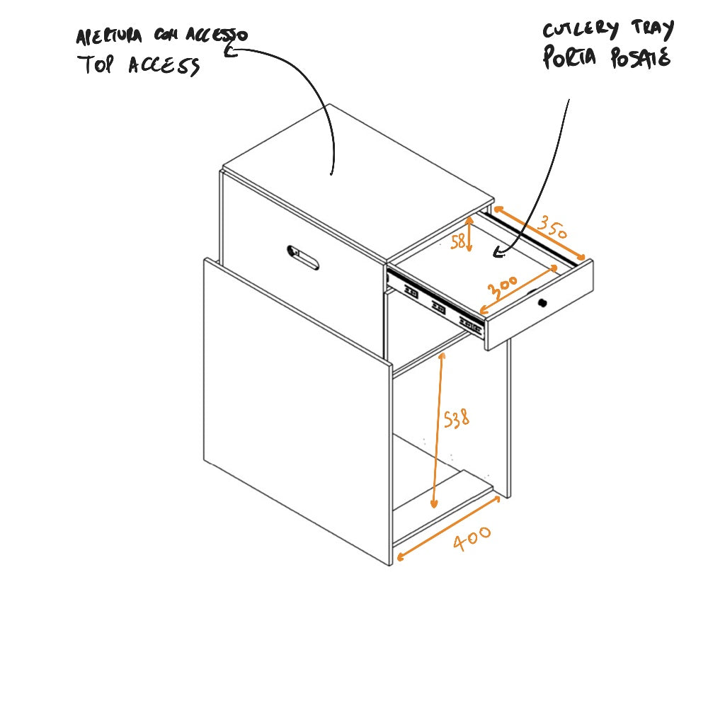 misure tecniche modulo cucina porta posate van conversion