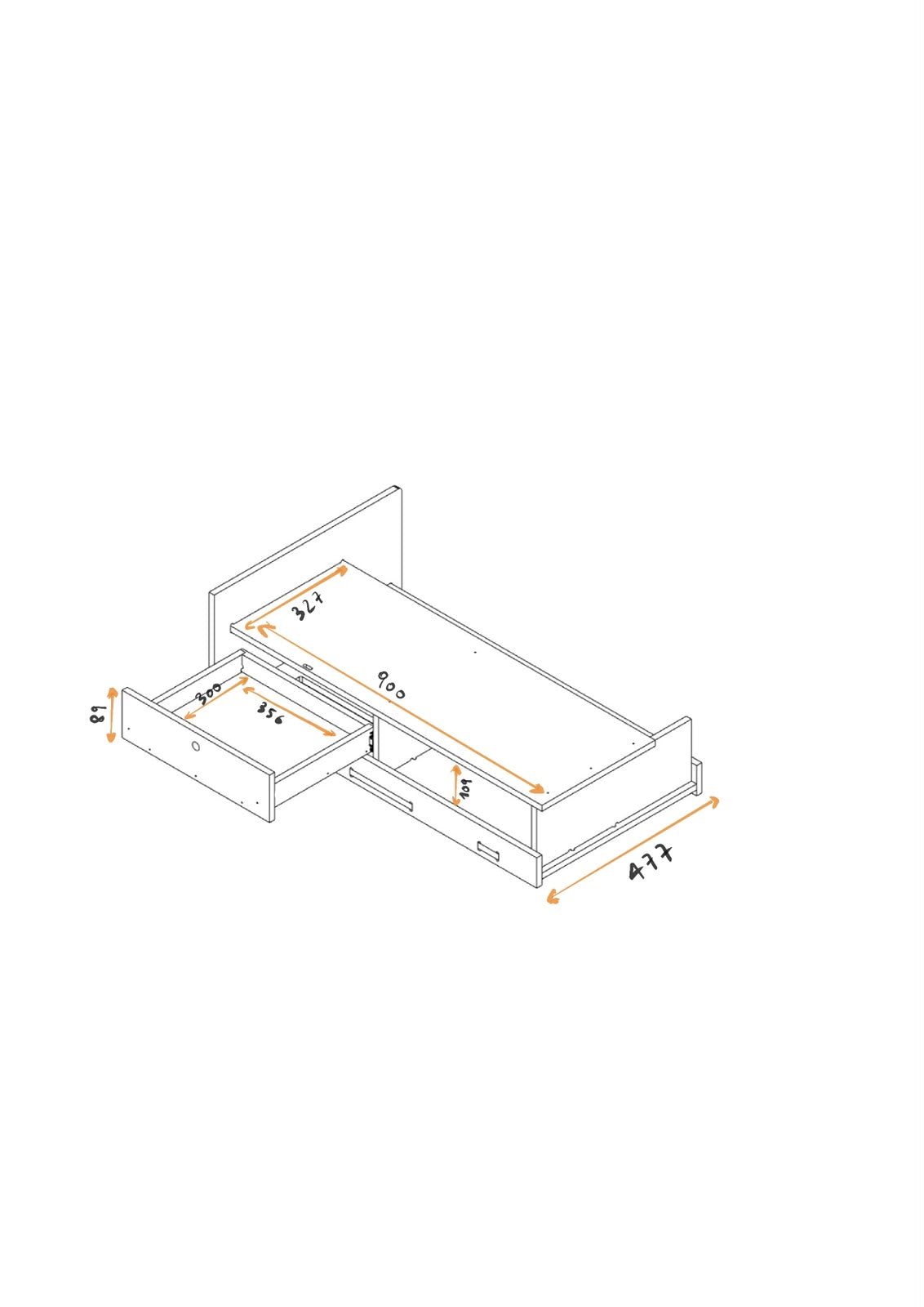 scheda tecnica con misure del modulo cucina per van estraibile fronte