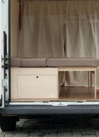 Materasso snodabile van Nom Outdoor made in Italy, schiuma ad alta densità rivestimento sfoderabile
